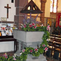 Font - decorated for Flower Festival 